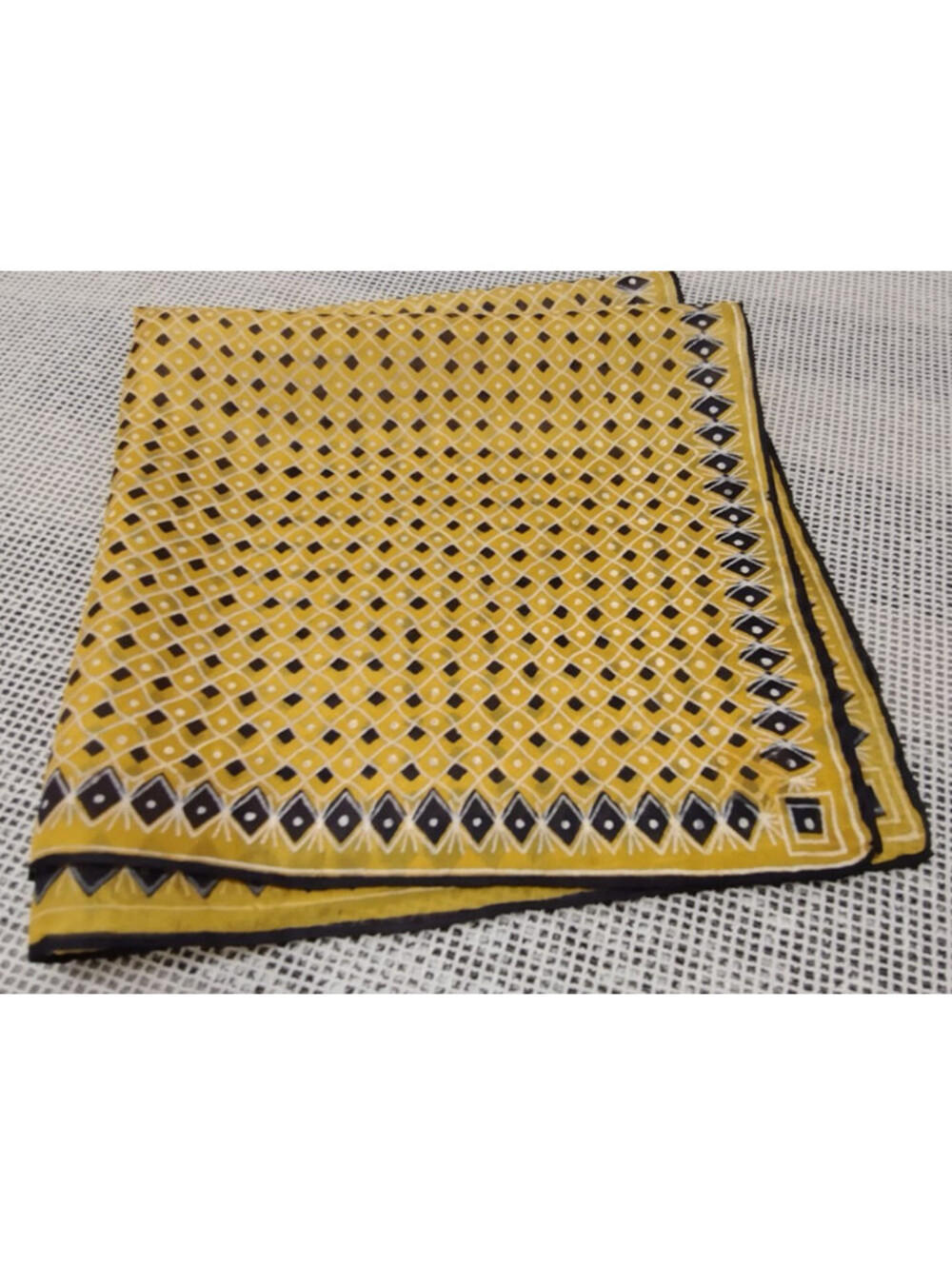 Vintage 1950s Fine Silk Handkerchief Men's Atomic Era Mid Century Diamond Design